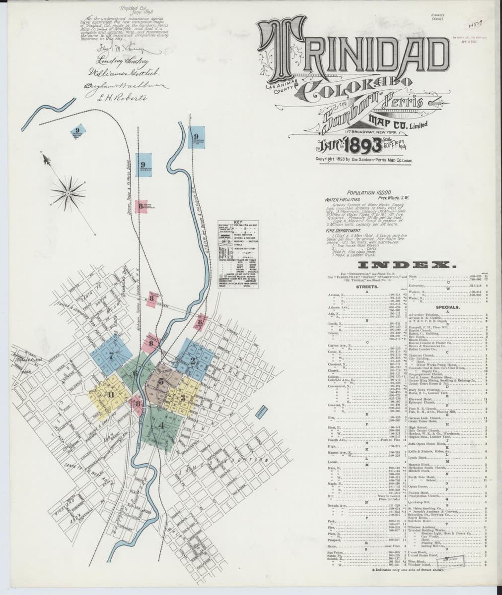 Trinidad, Colorado - 1893 Sanborn Map