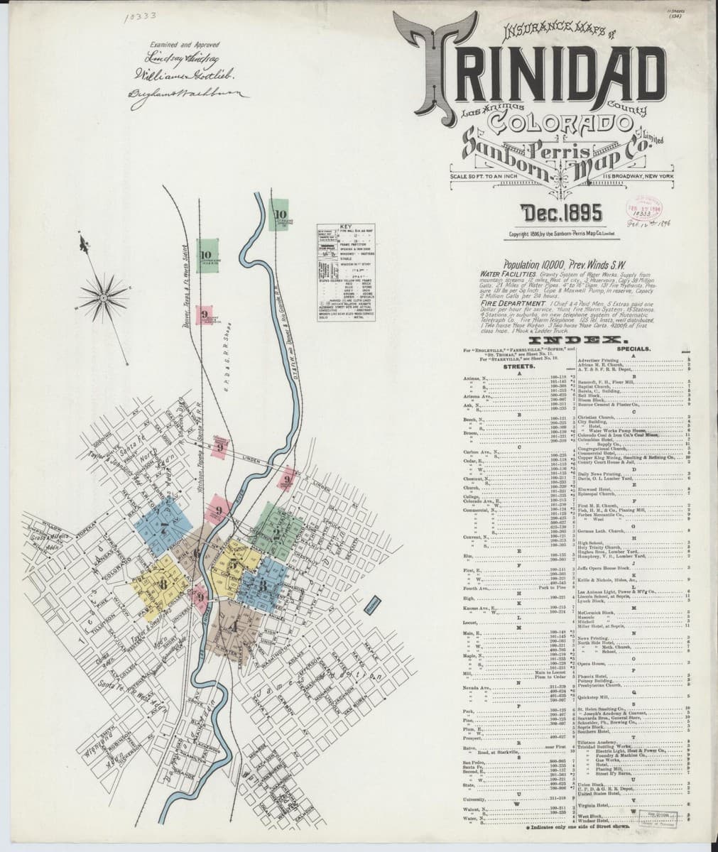 Trinidad, Colorado - 1895 Sanborn Map