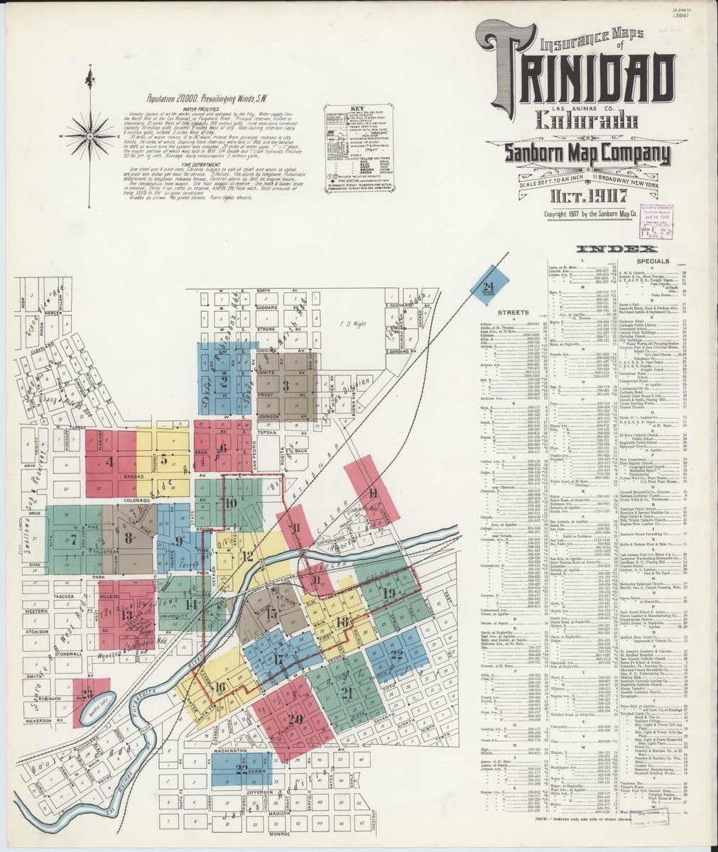 Trinidad, Colorado - 1907 Sanborn Map