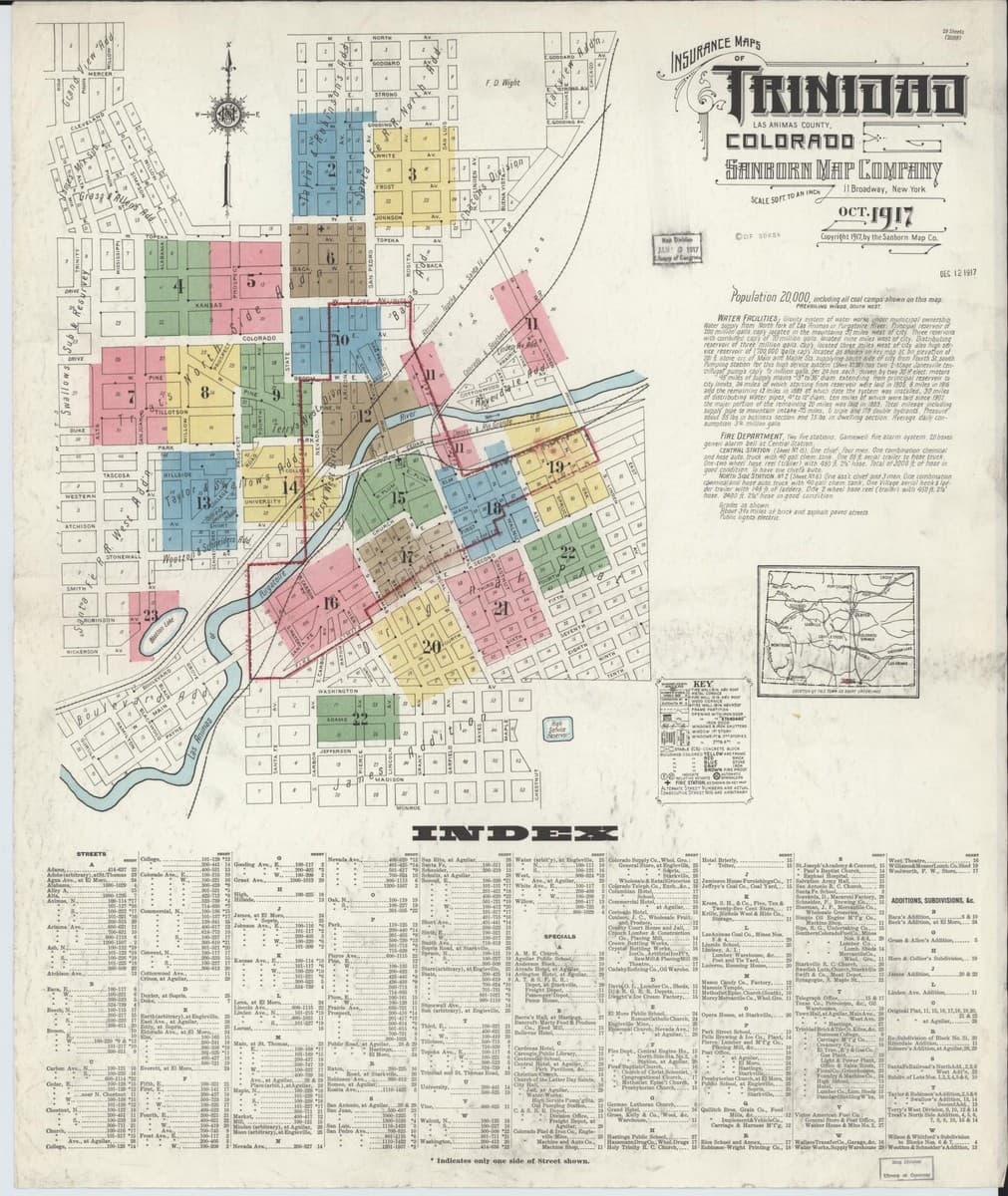 Trinidad, Colorado - 1917 Sanborn Map