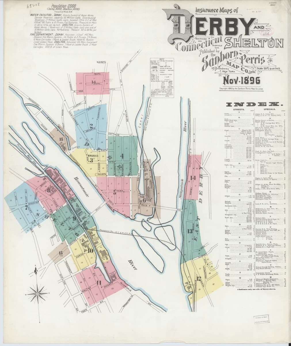 Derby, Connecticut - 1896 Sanborn Map
