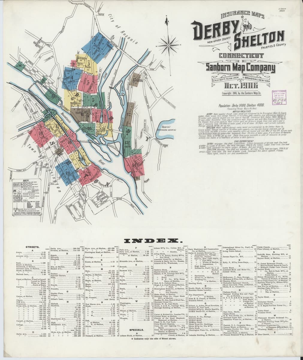 Derby, Connecticut - 1906 Sanborn Map