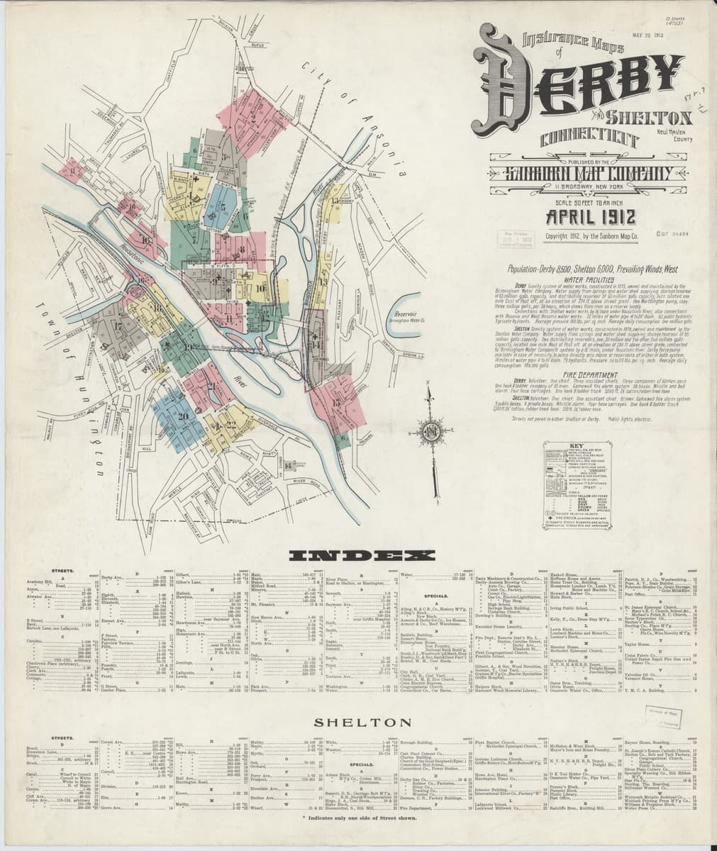 Derby, Connecticut - 1912 Sanborn Map