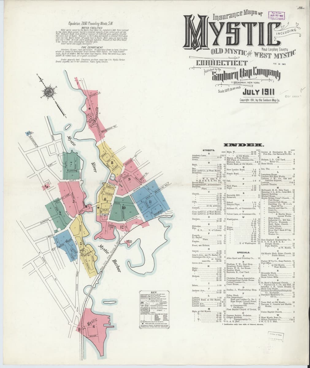 Mystic, Connecticut - 1911 Sanborn Map