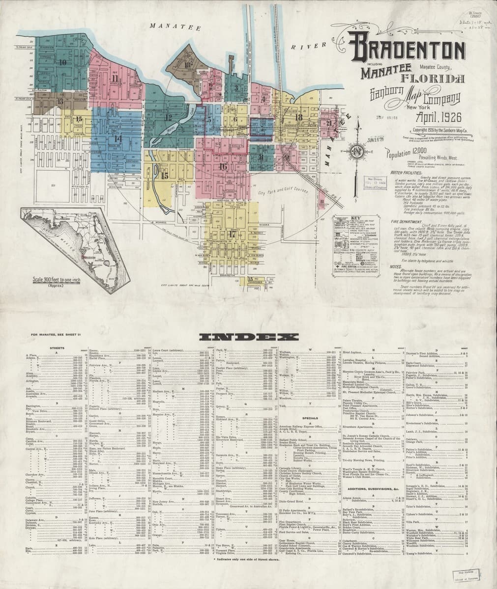 Bradenton, Florida - 1926 Sanborn Map