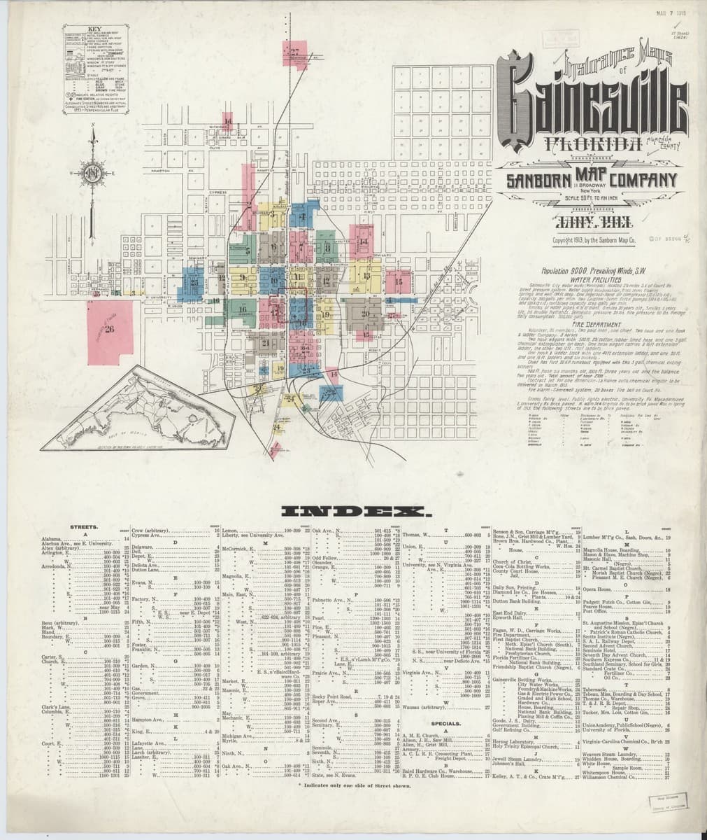 Gainesville, Florida - 1913 Sanborn Map