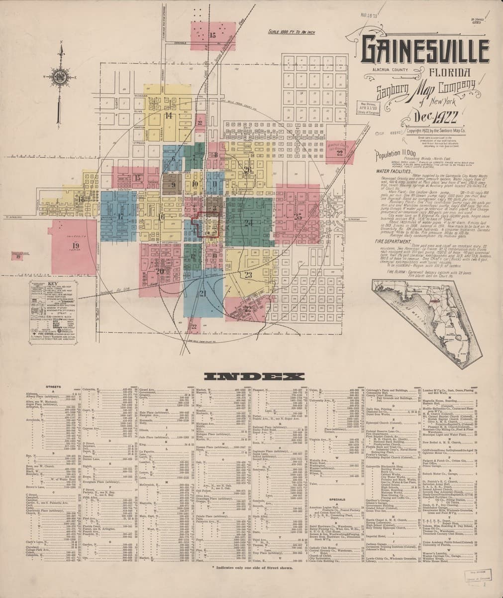 Gainesville, Florida - 1922 Sanborn Map
