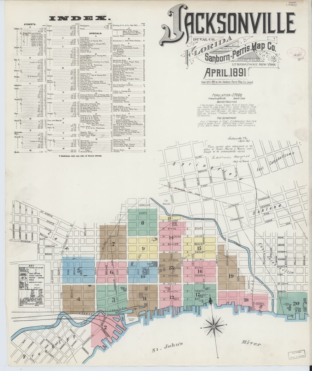 Jacksonville, Florida - 1891 Sanborn Map