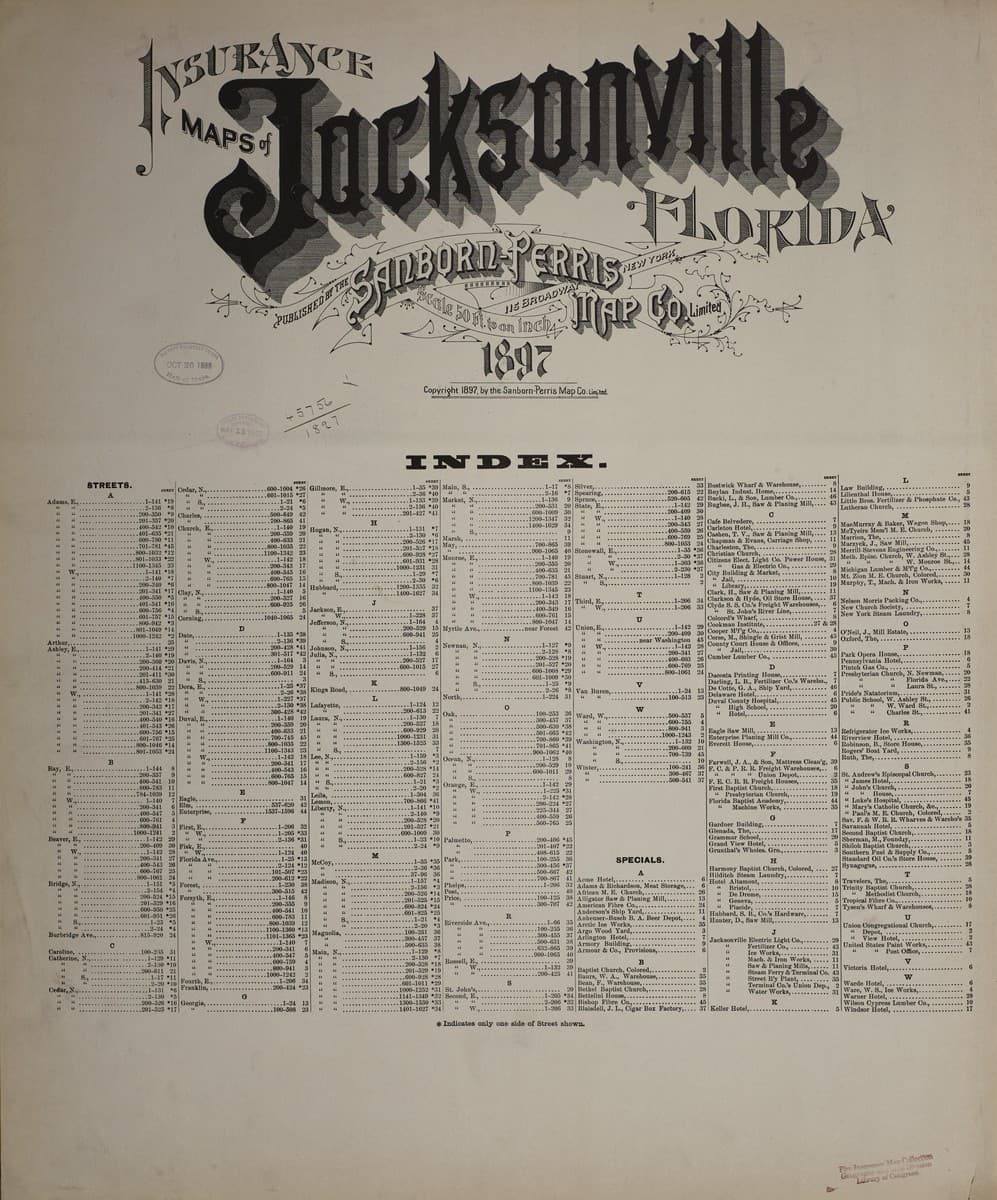 Jacksonville, Florida - 1897 Sanborn Map