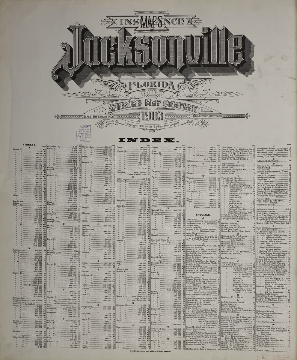 Jacksonville, Florida - 1903 Sanborn Map