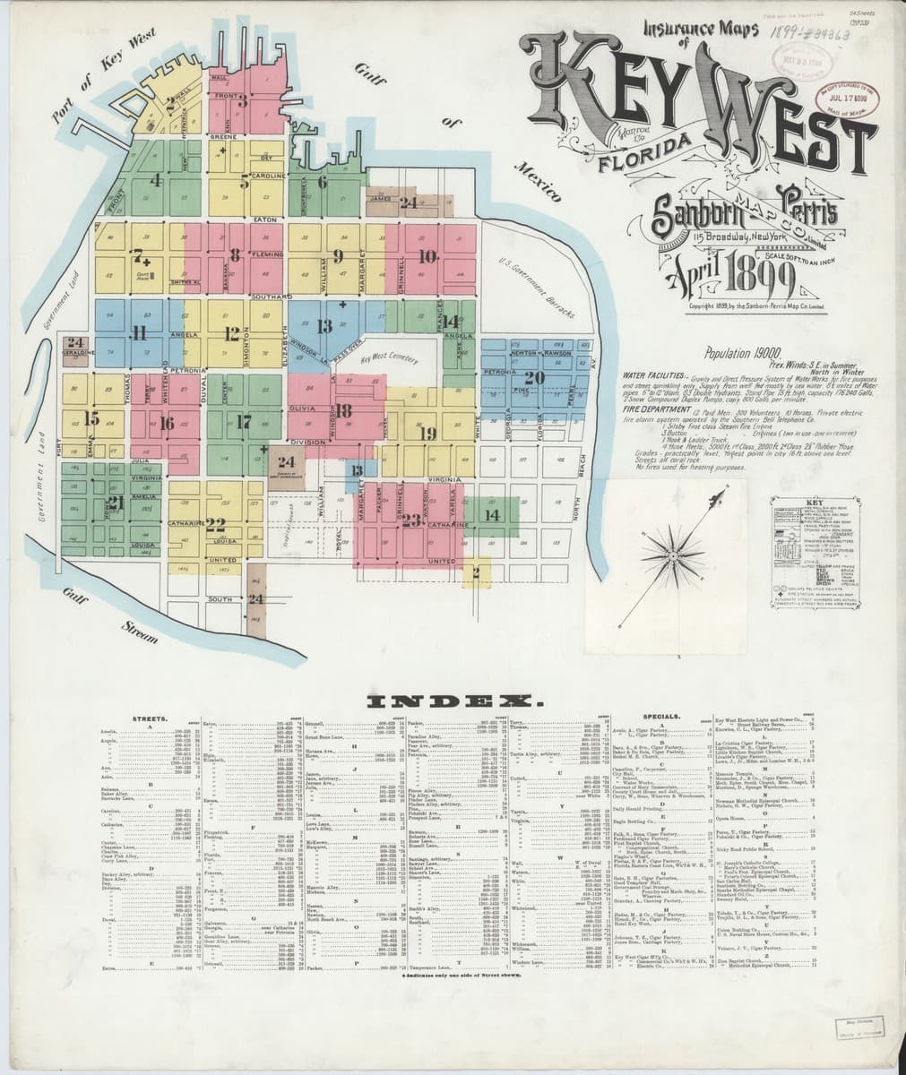 Key West, Florida - 1899 Sanborn Map