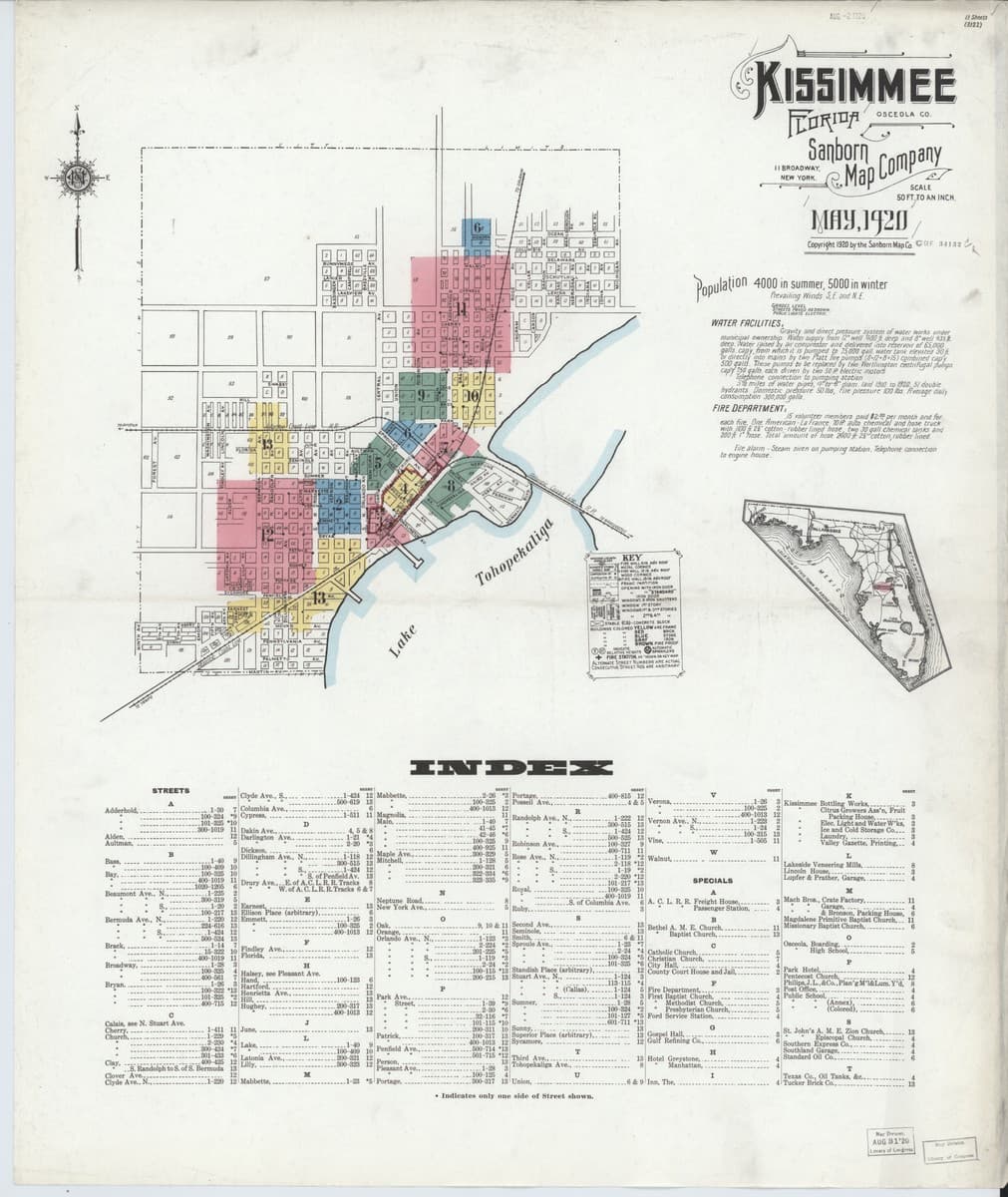 Kissimmee, Florida - 1920 Sanborn Map