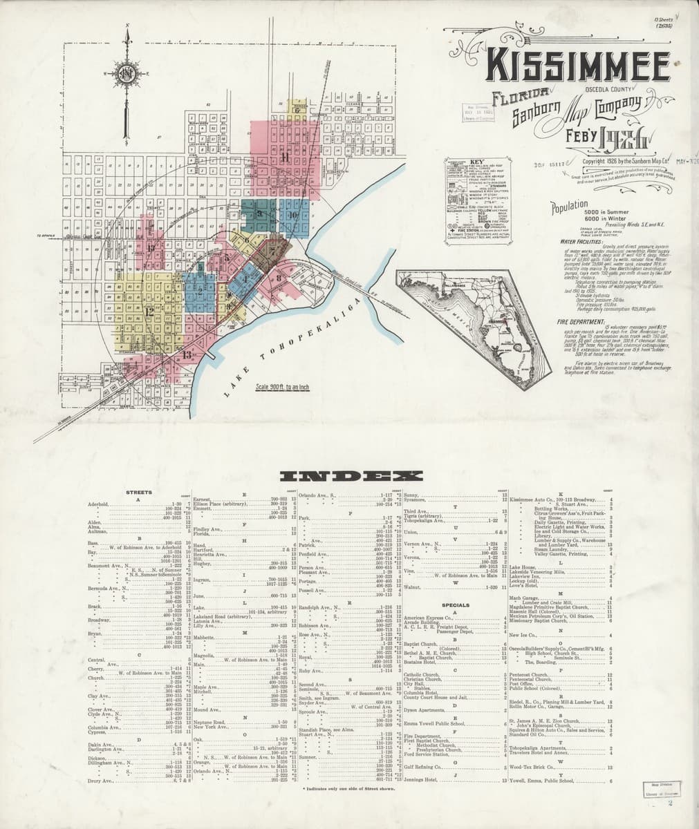 Kissimmee, Florida - 1926 Sanborn Map