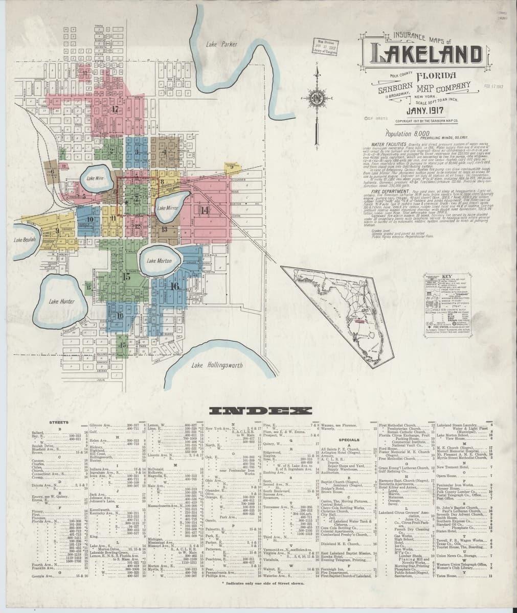 Lakeland, Florida - 1917 Sanborn Map