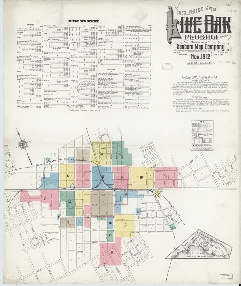 Live Oak, Florida - 1912 Sanborn Map