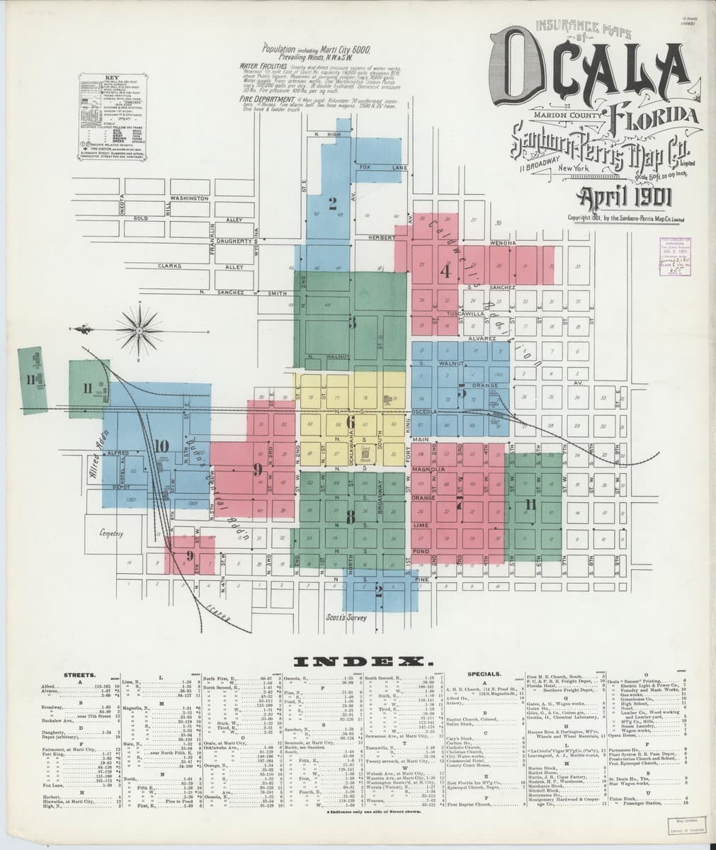 Ocala, Florida - 1901 Sanborn Map