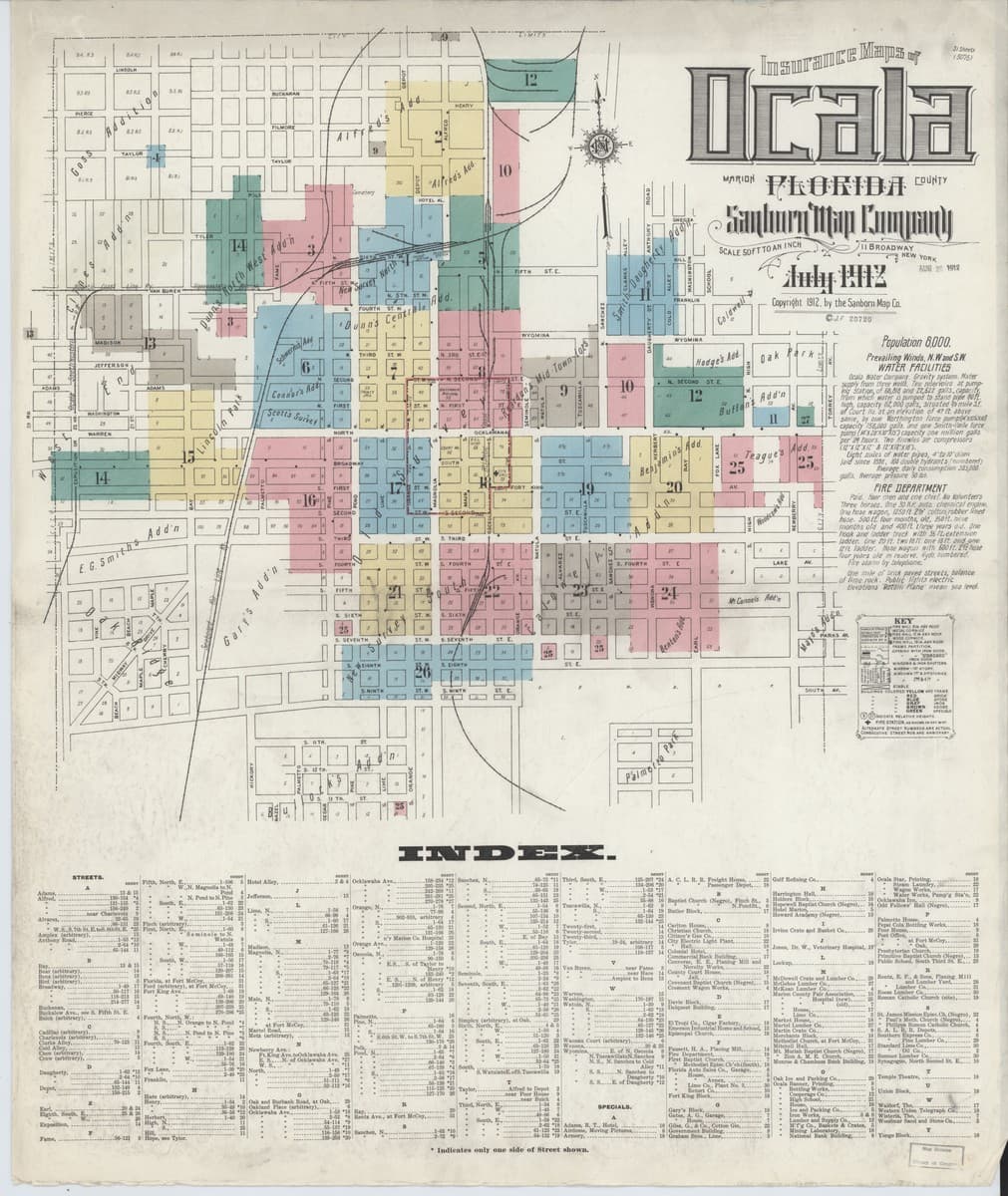Ocala, Florida - 1912 Sanborn Map