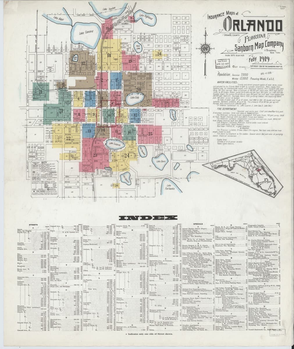 Orlando, Florida - 1919 Sanborn Map