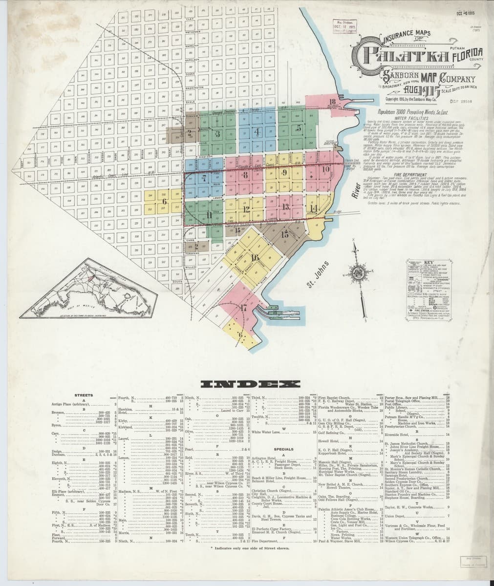 Palatka, Florida - 1915 Sanborn Map
