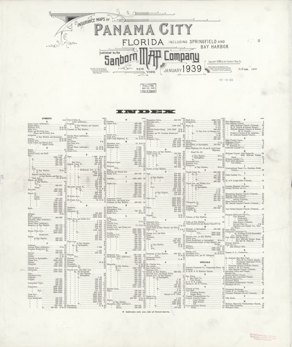 Panama City, Florida - 1939 Sanborn Map