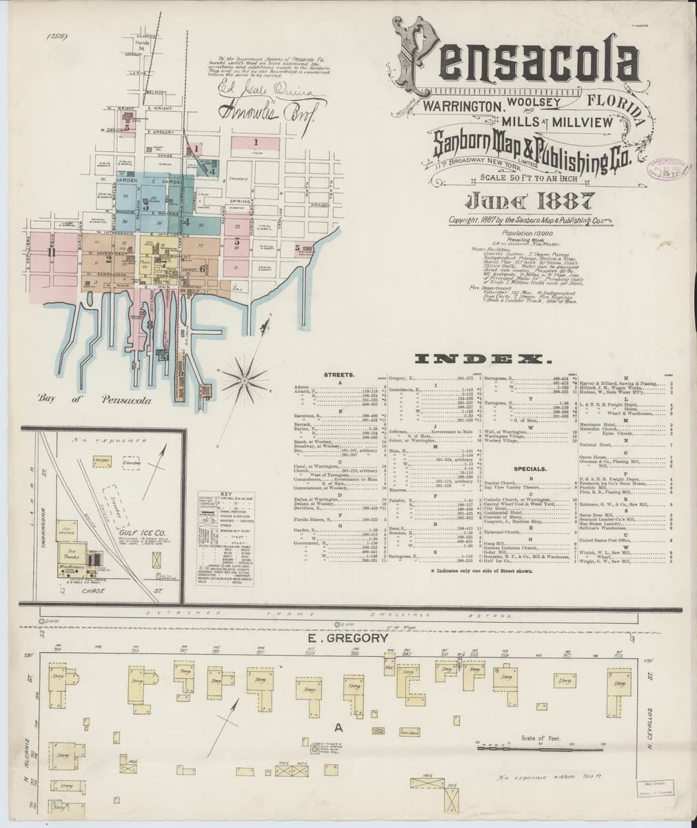 Pensacola, Florida - 1887 Sanborn Map