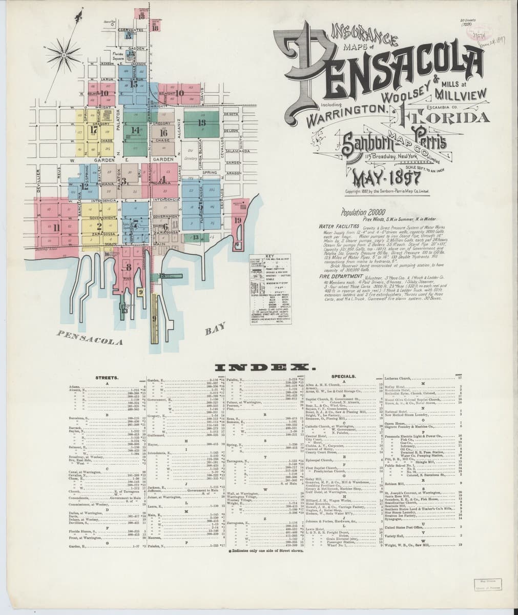 Pensacola, Florida - 1897 Sanborn Map