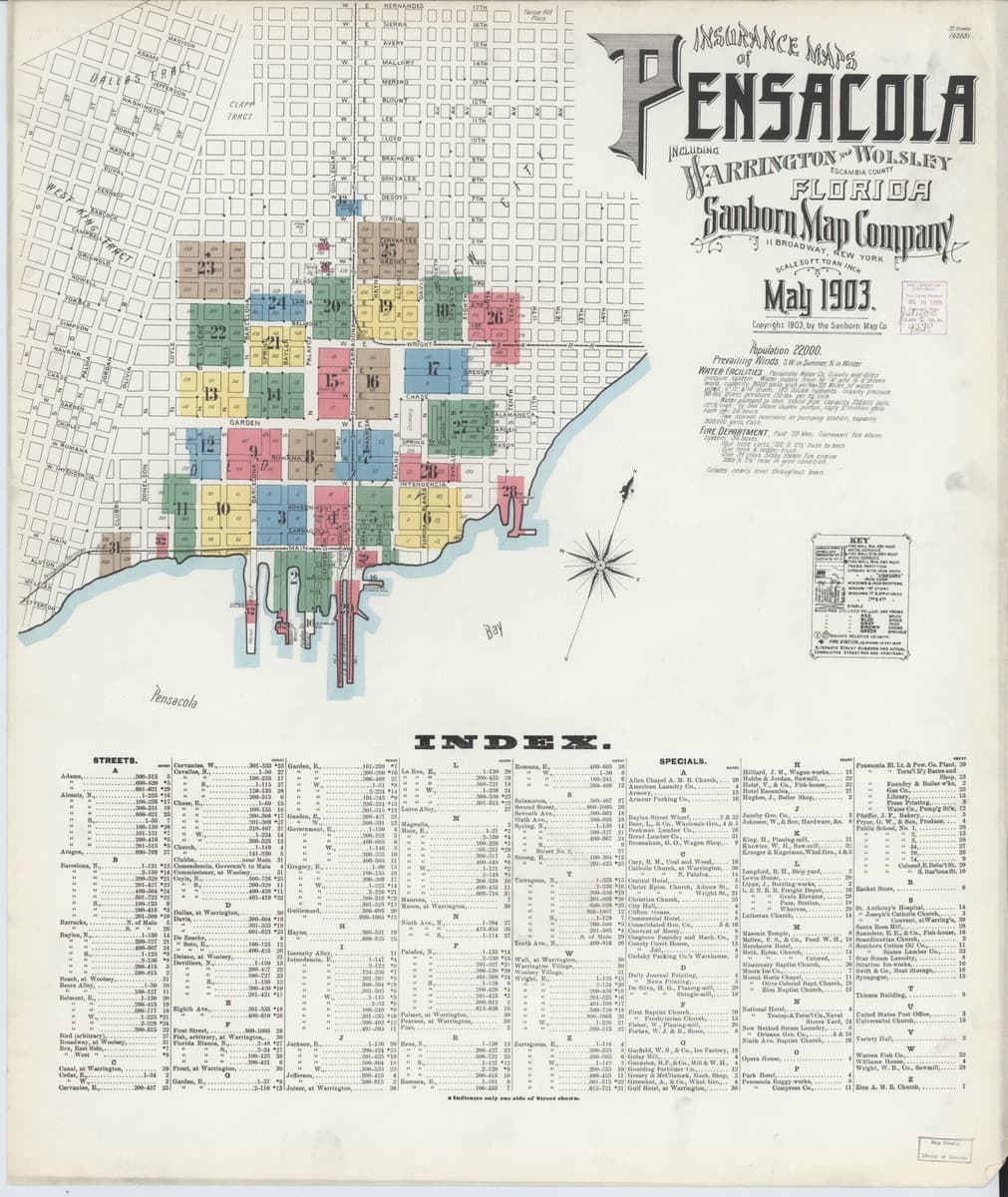 Pensacola, Florida - 1903 Sanborn Map