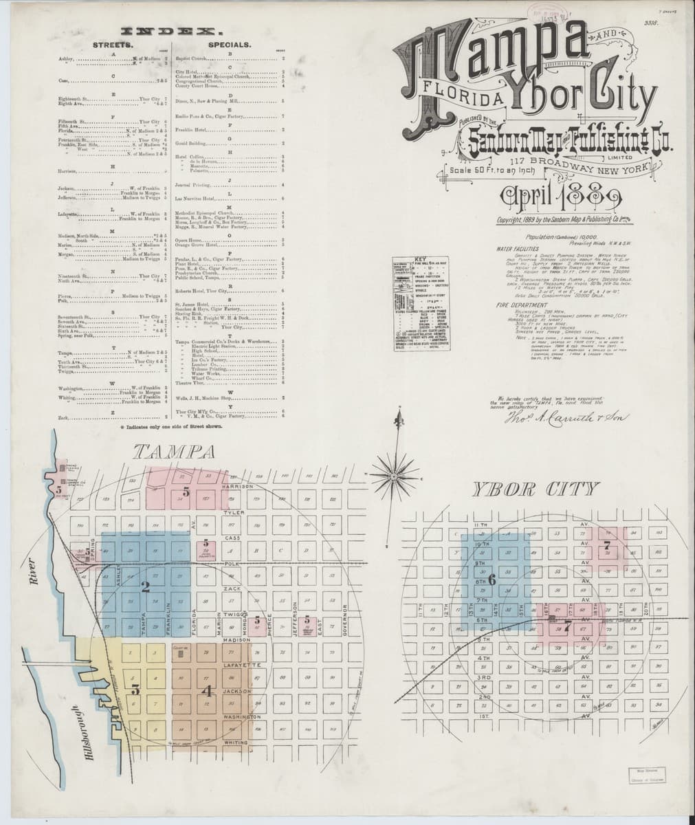Tampa, Florida - 1889 Sanborn Map