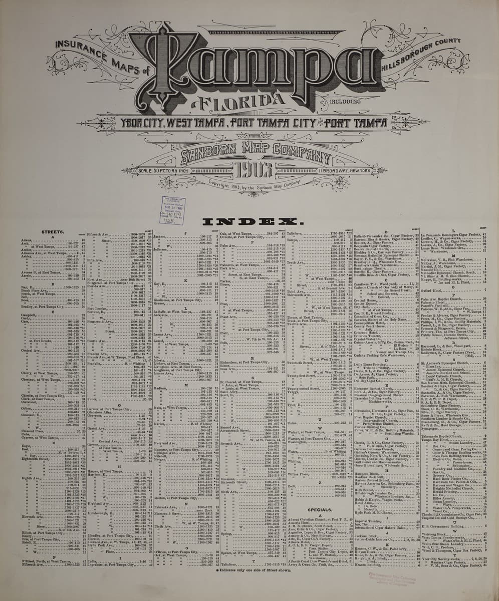 Tampa, Florida - 1903 Sanborn Map
