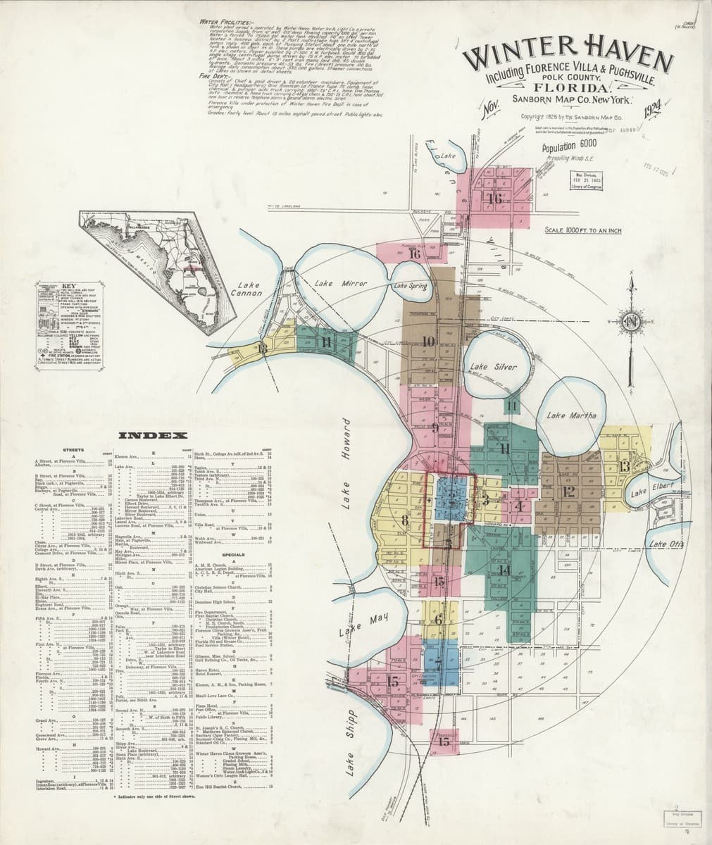 Winter Haven, Florida - 1925 Sanborn Map