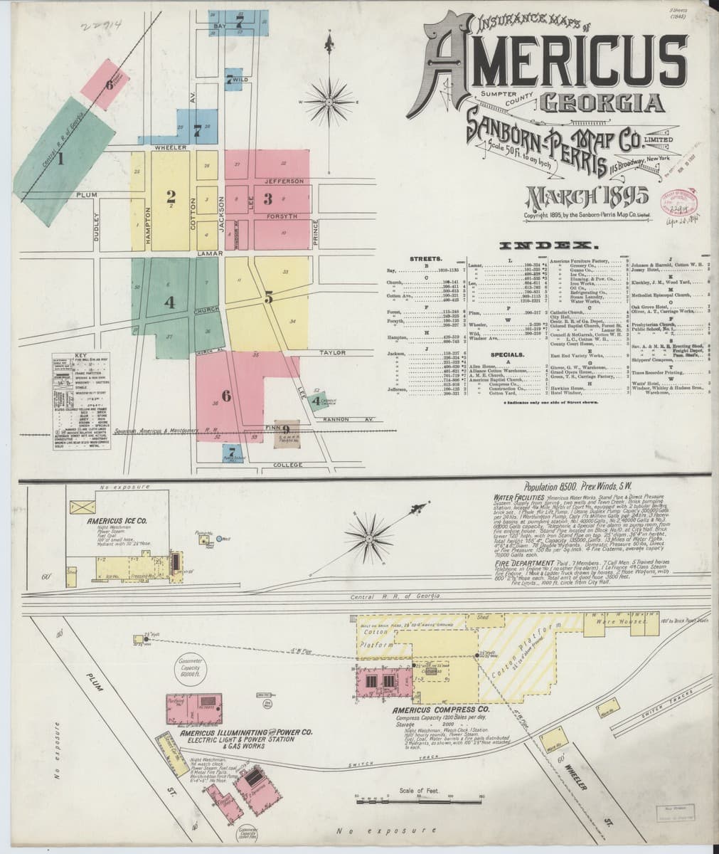 Americus, Georgia - 1895 Sanborn Map