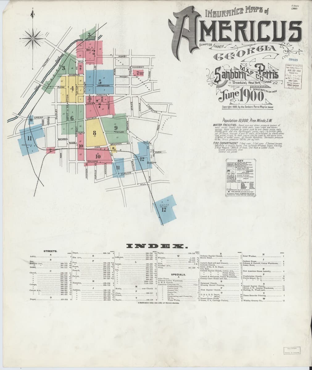Americus, Georgia - 1900 Sanborn Map
