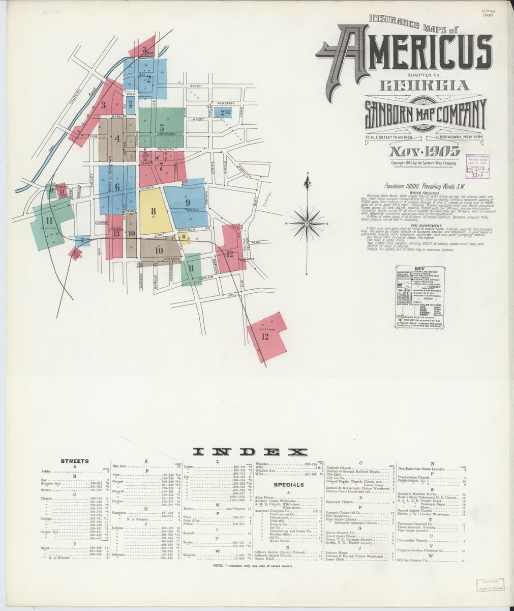 Americus, Georgia - 1905 Sanborn Map