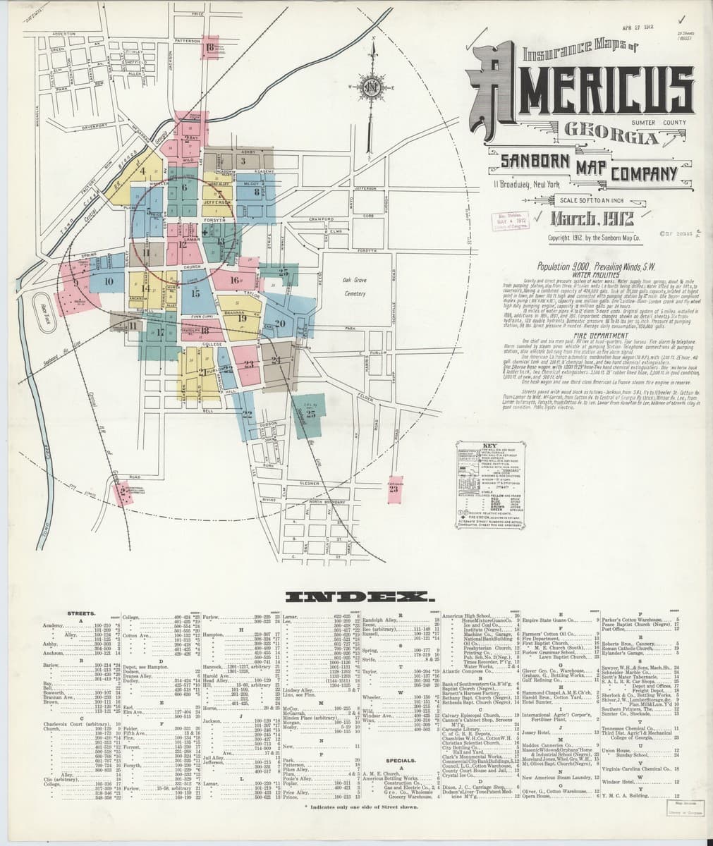 Americus, Georgia - 1912 Sanborn Map
