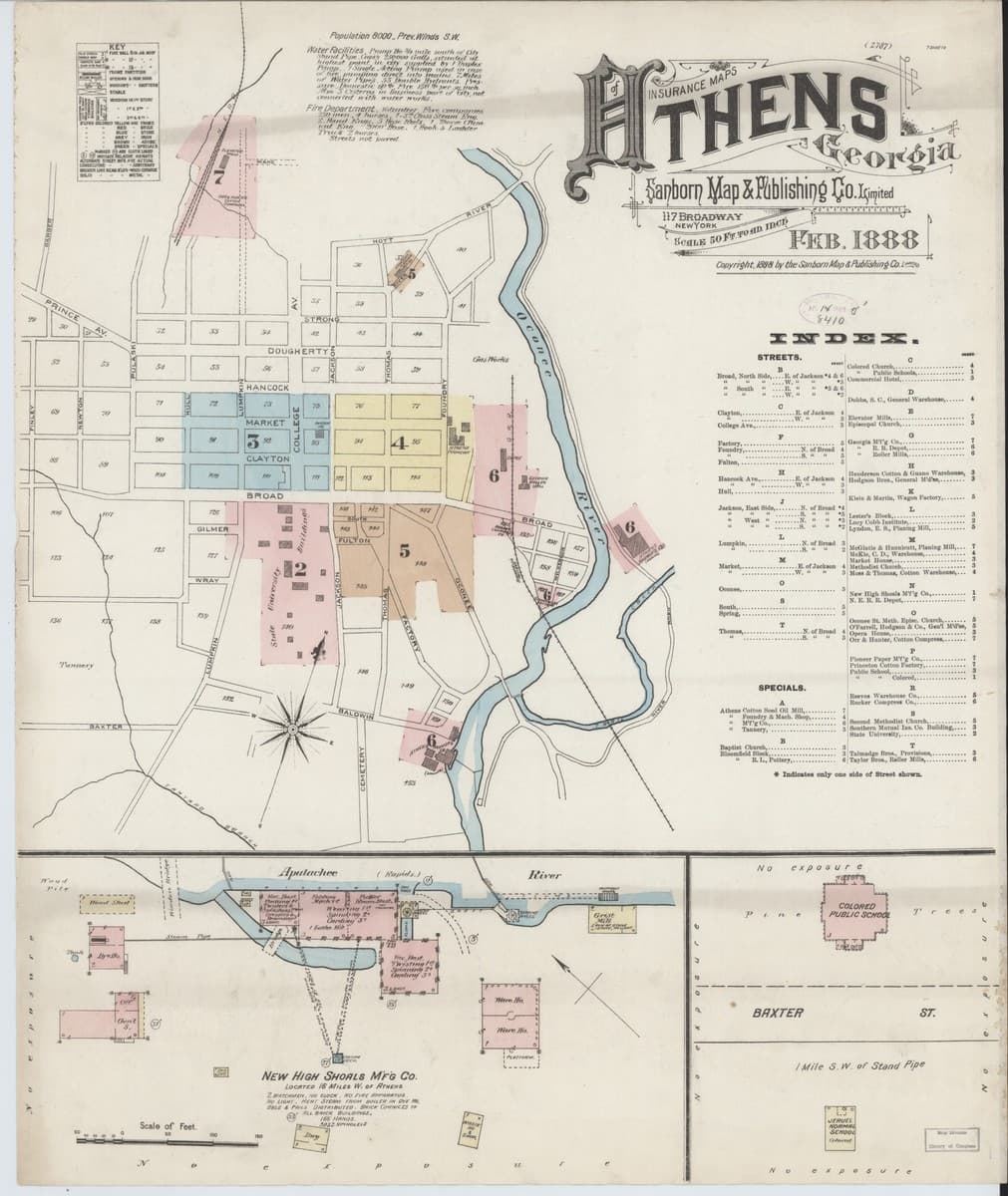 Athens, Georgia - 1888 Sanborn Map