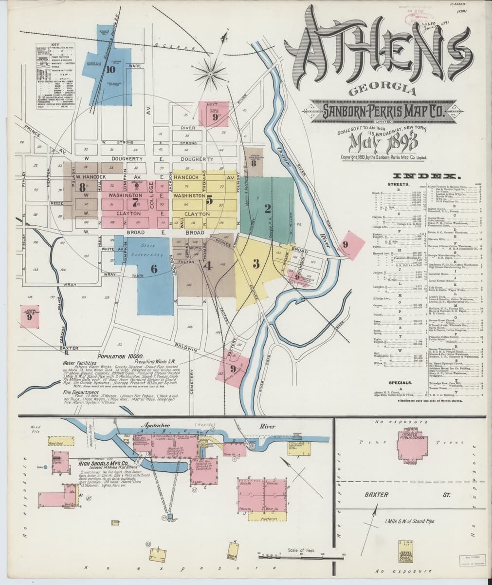 Athens, Georgia - 1893 Sanborn Map