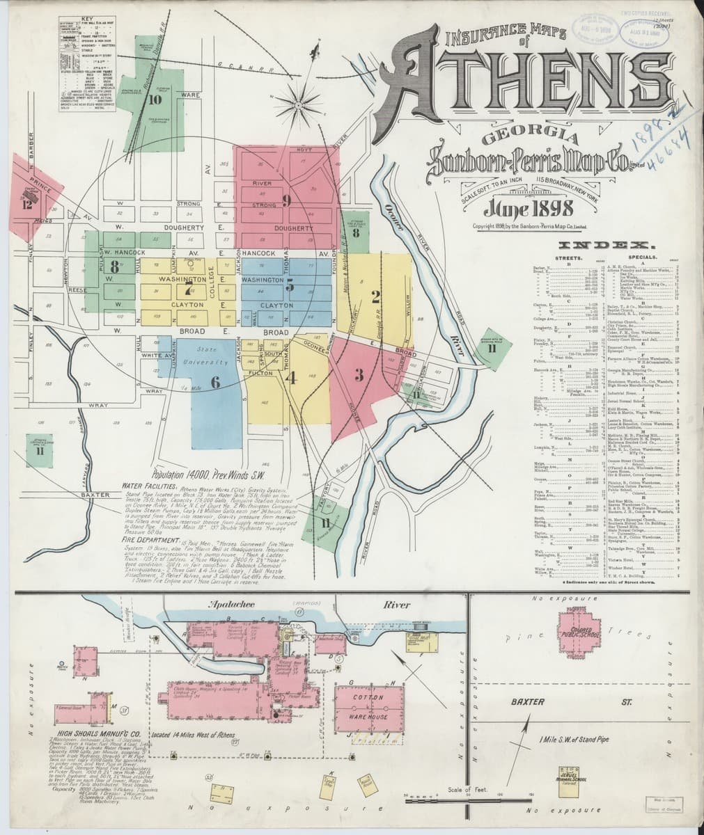 Athens, Georgia - 1898 Sanborn Map