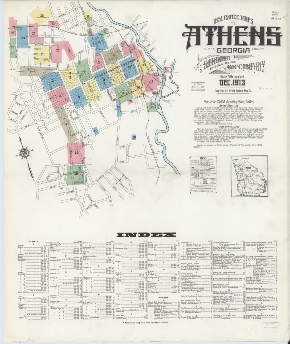 Athens, Georgia - 1913 Sanborn Map