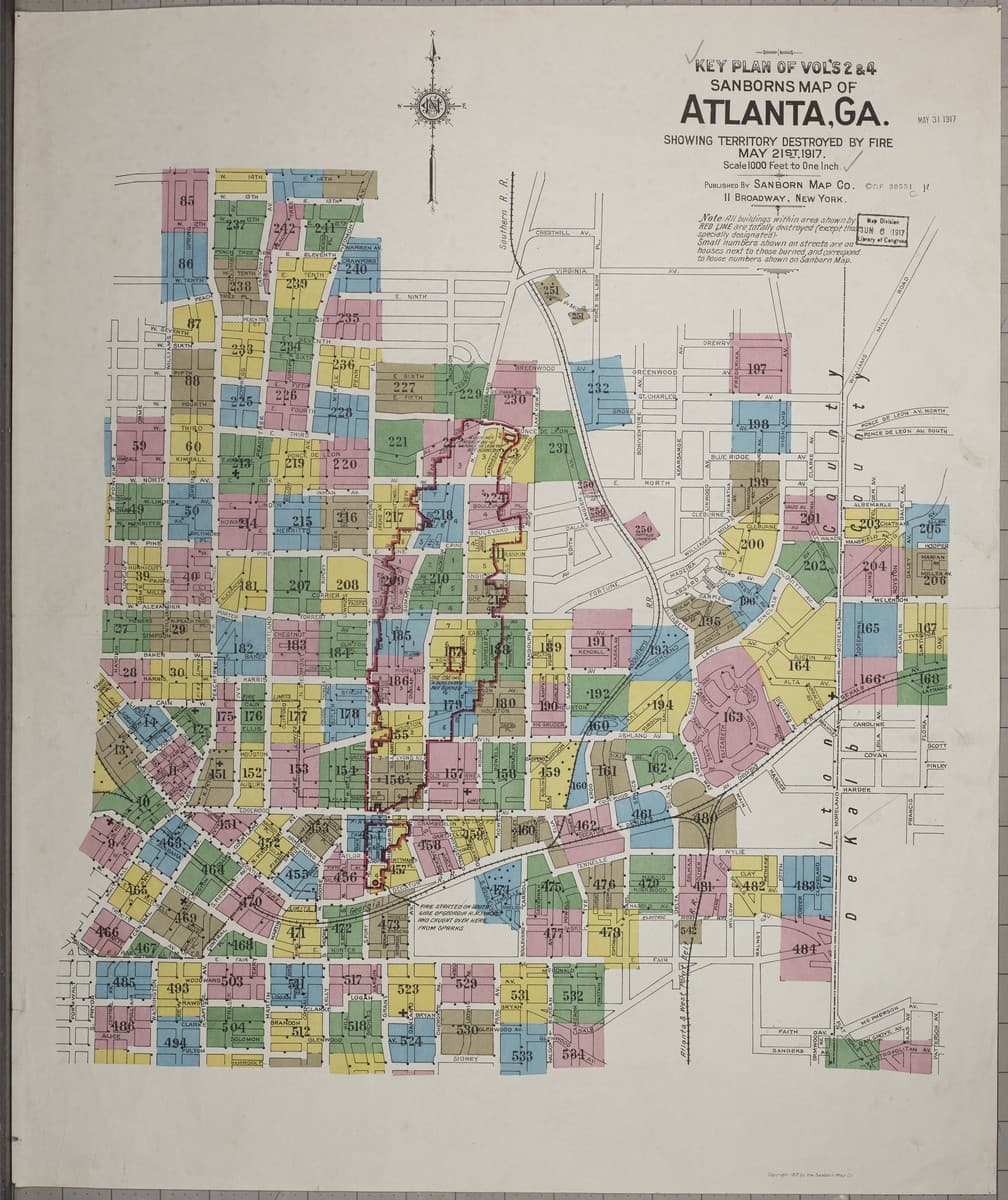 Atlanta, Georgia - 1917 Sanborn Map