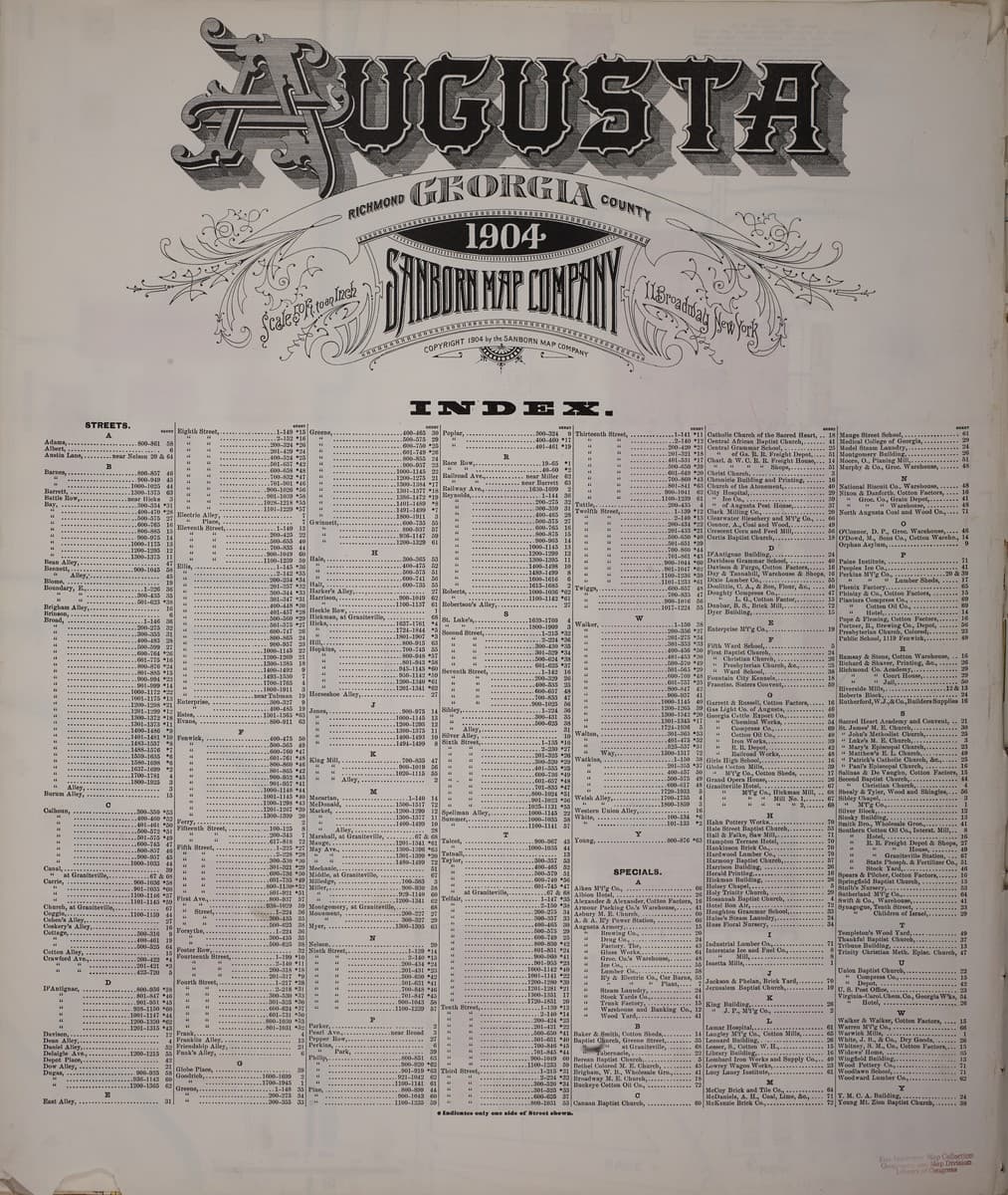 Augusta, Georgia - 1904 Sanborn Map