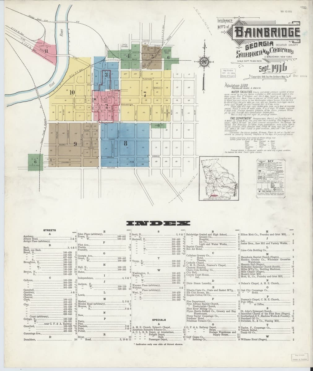 Bainbridge, Georgia - 1916 Sanborn Map