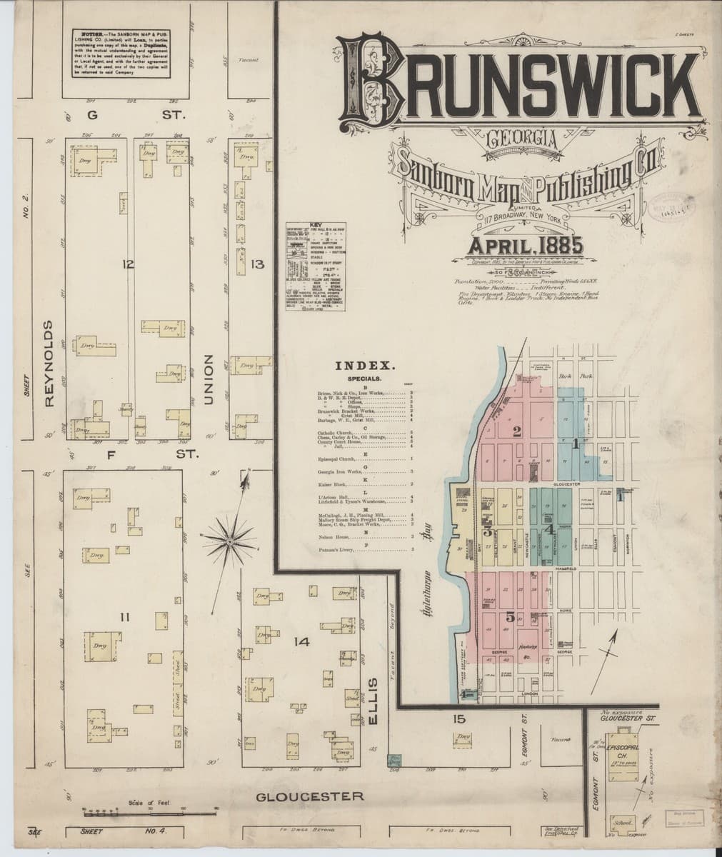 Brunswick, Georgia - 1885 Sanborn Map