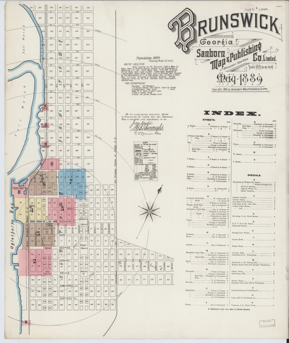 Brunswick, Georgia - 1889 Sanborn Map
