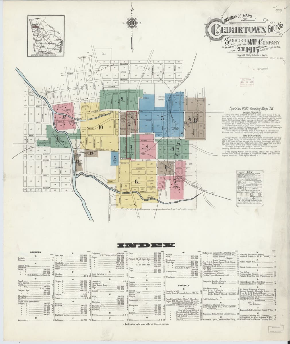 Cedartown, Georgia - 1915 Sanborn Map