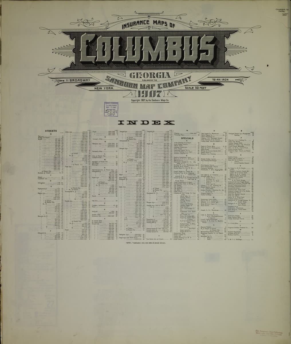 Columbus, Georgia - 1907 Sanborn Map