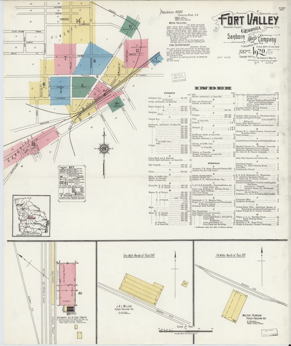 Fort Valley, Georgia - 1920 Sanborn Map