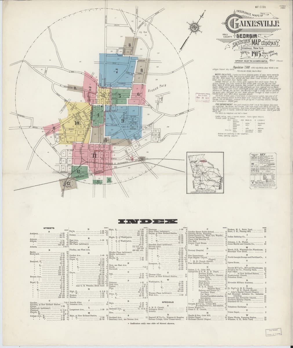 Gainesville, Georgia - 1915 Sanborn Map