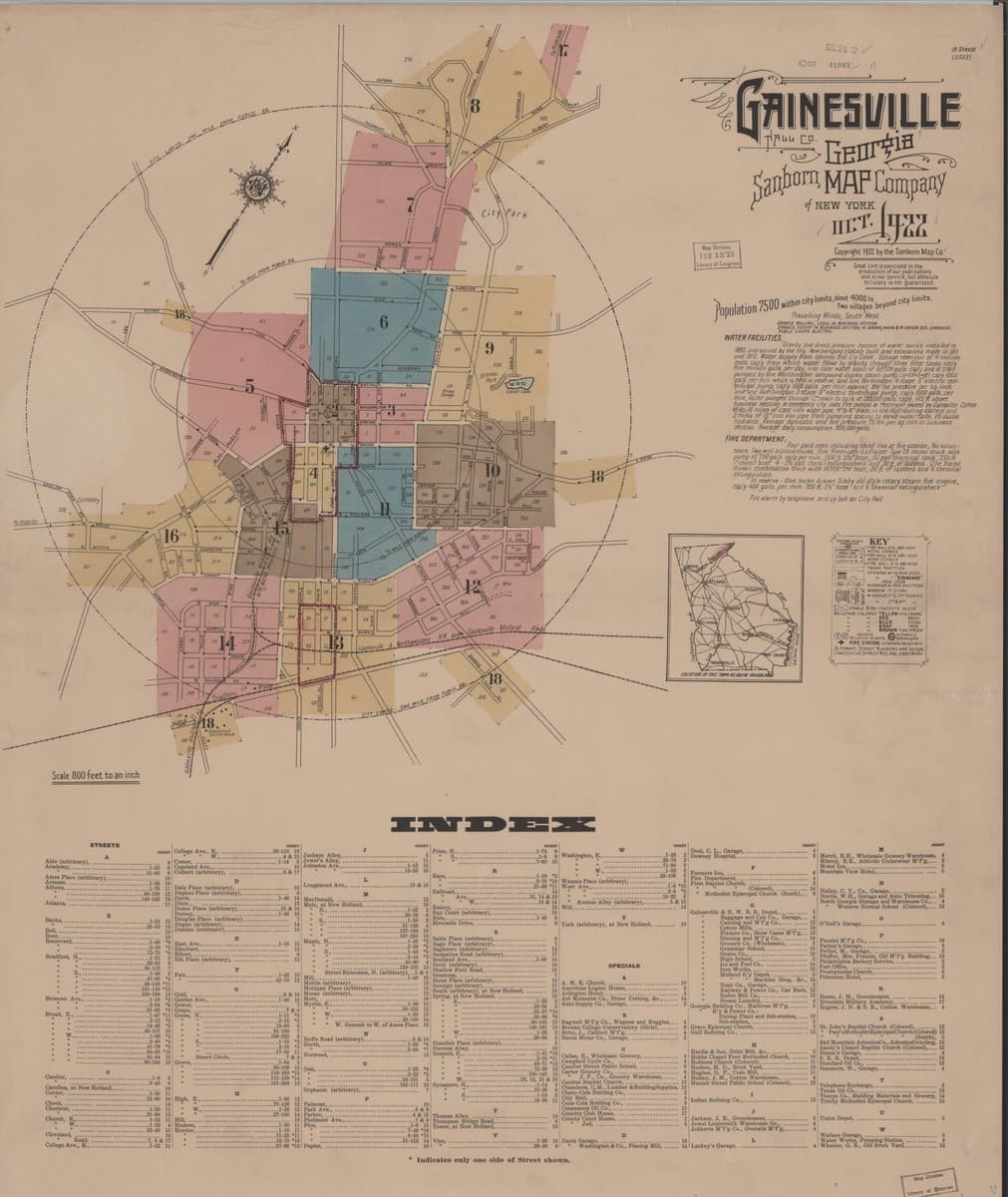 Gainesville, Georgia - 1922 Sanborn Map