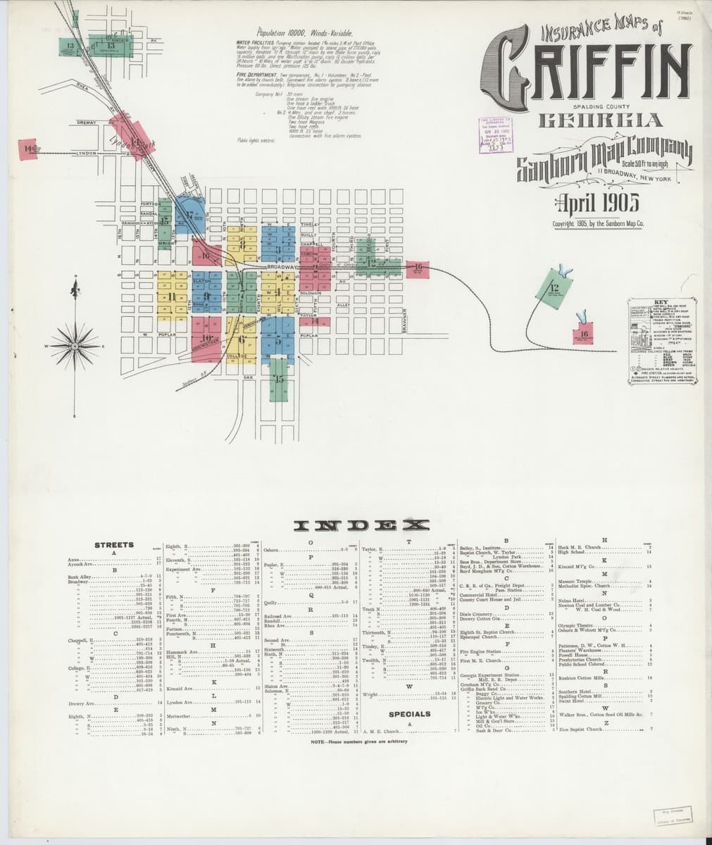 Griffin, Georgia - 1905 Sanborn Map