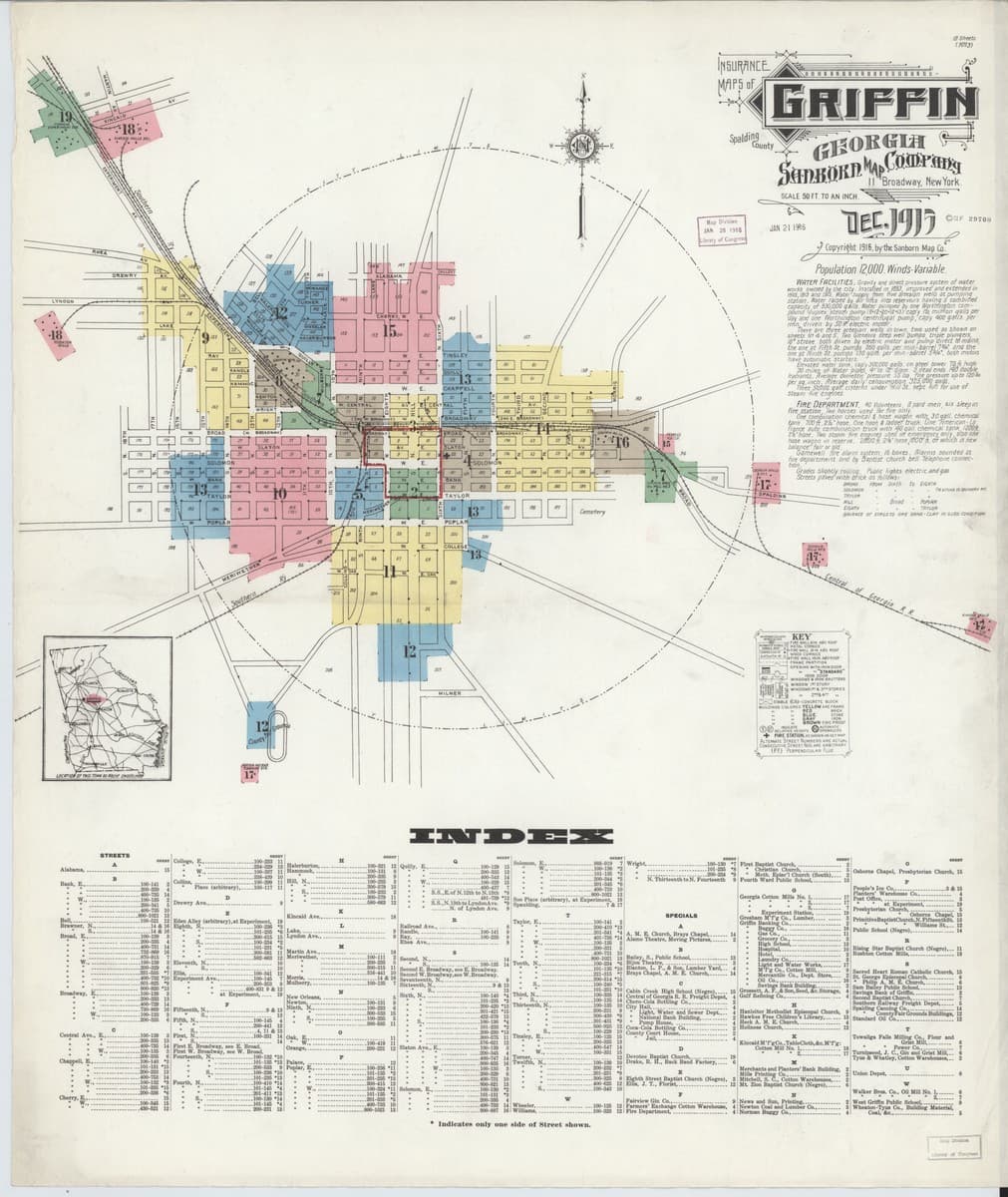 Griffin, Georgia - 1915 Sanborn Map